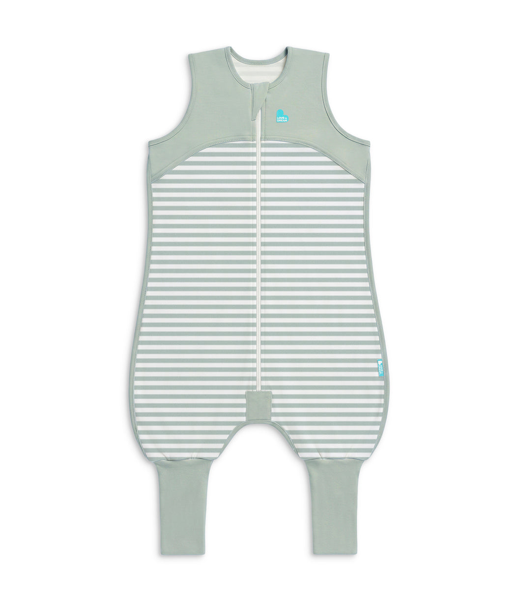 Sleep Suit Sleeveless 0.2 TOG Cotton Olive Stripe