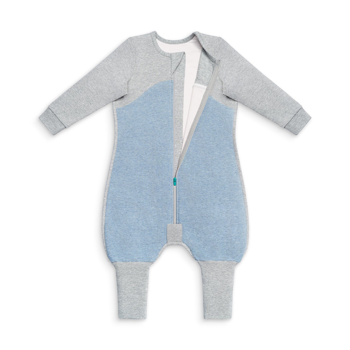 Sleep Suit Long Sleeve 1.0 TOG (20-24°C) Dusty Blue Organic Cotton Fleece