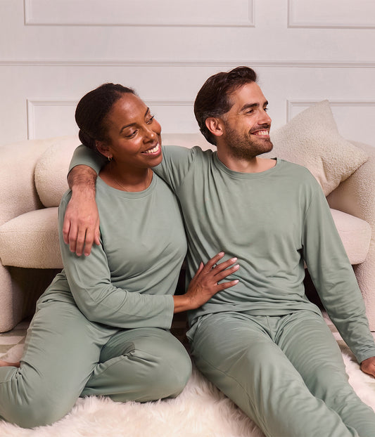 Adults Pyjama Set Long Sleeve Viscose from Bamboo Deep Olive