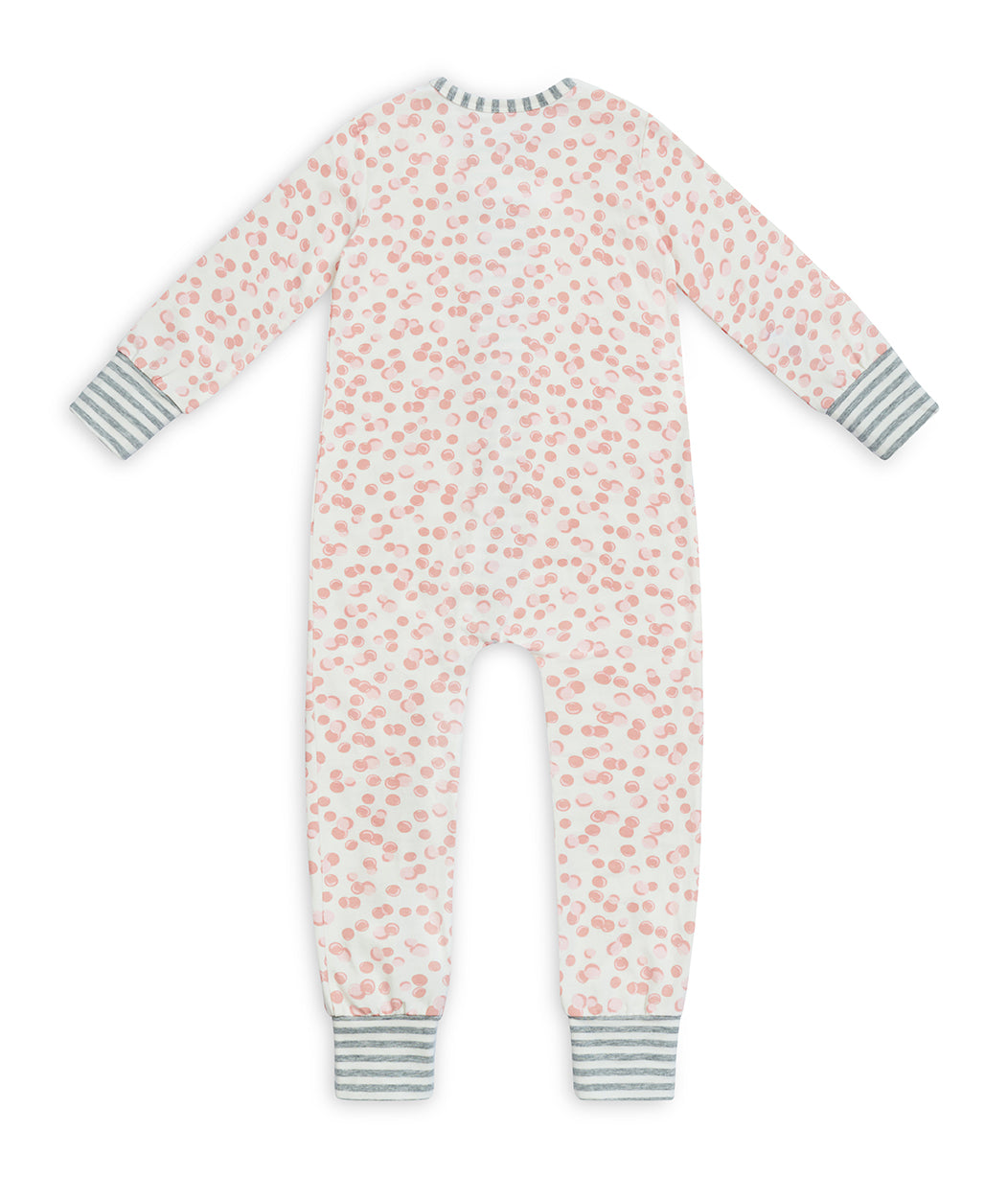 Footless Romper Rose Bubbles Cotton