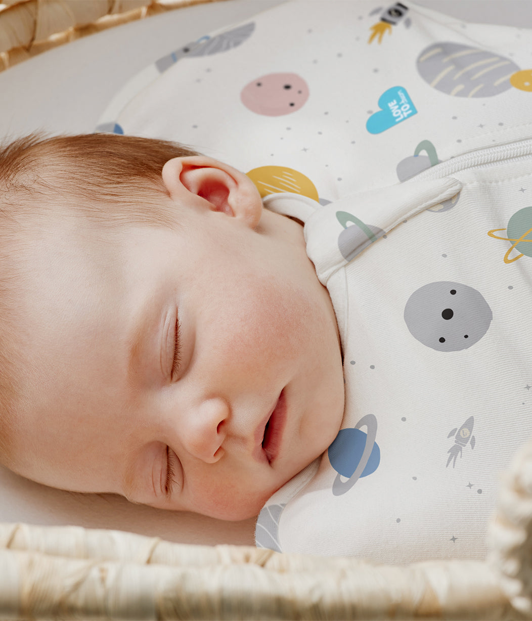 Swaddle Up™ 0.2 TOG (24-27°C) White Space Cotton