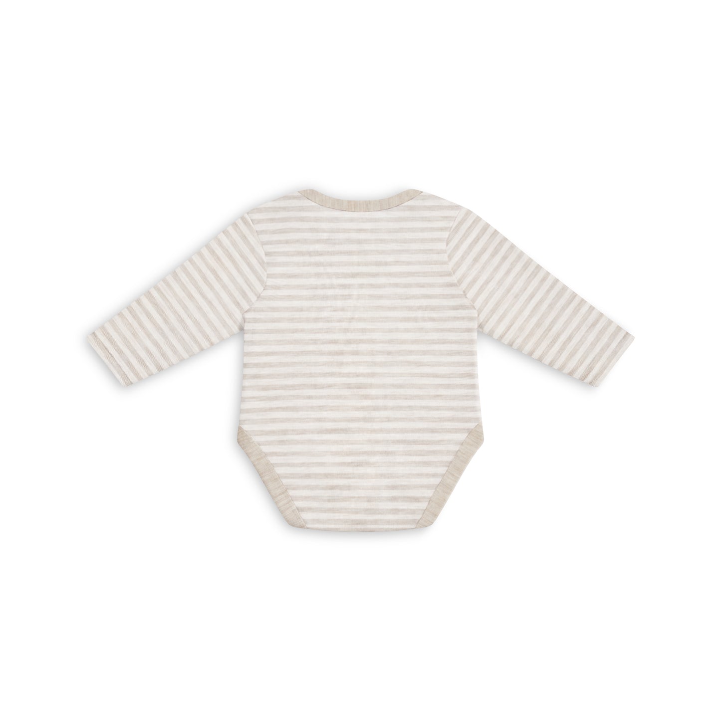 Bodysuit Long Sleeve Merino Oatmeal Stripe