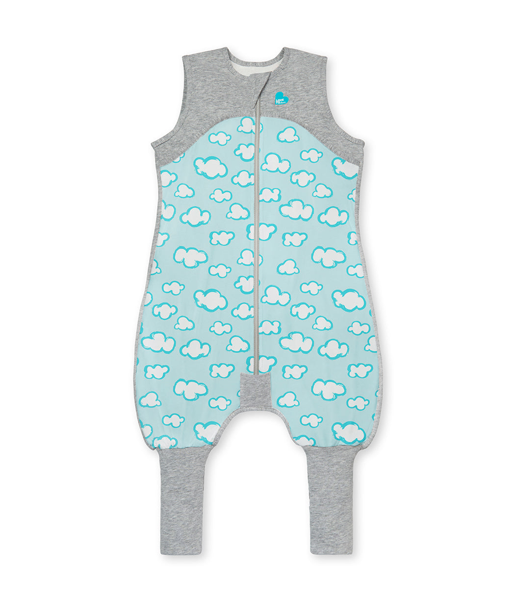 Sleep Suit Bundle | 0.2 TOG | Turquoise Clouds | Tan Breton Stripe
