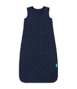 Sleep Bag Sleeveless 1.5 TOG Cotton Fleece Navy Twinkle Embroidery
