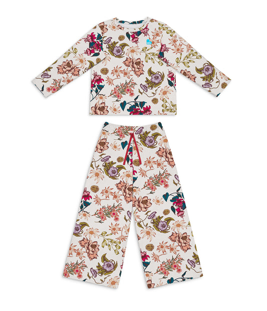 Adults Pyjama Set Long Sleeve Viscose from Bamboo Cream Wandering Folk