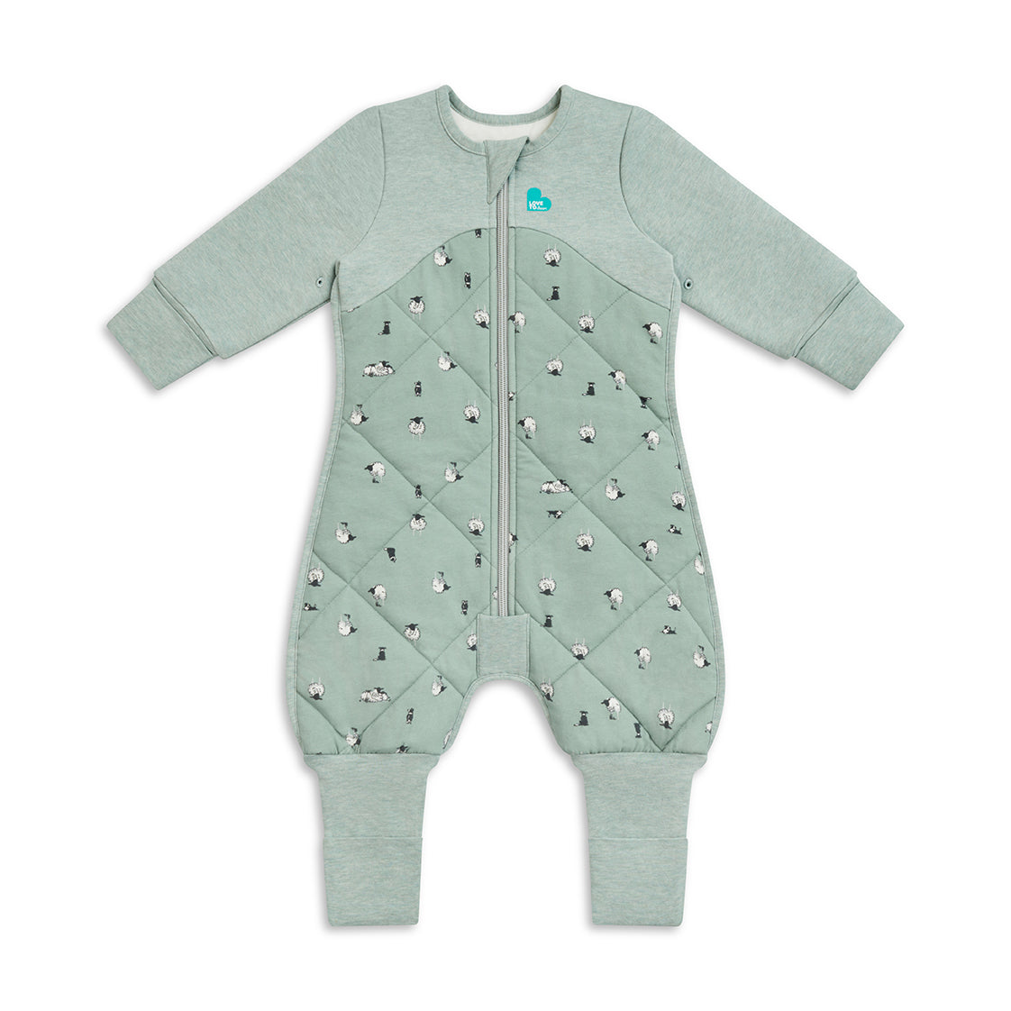 Sleep Suit Long Sleeve 2.5 TOG Organic Cotton/Merino Wool Green Lamb's Best Friend