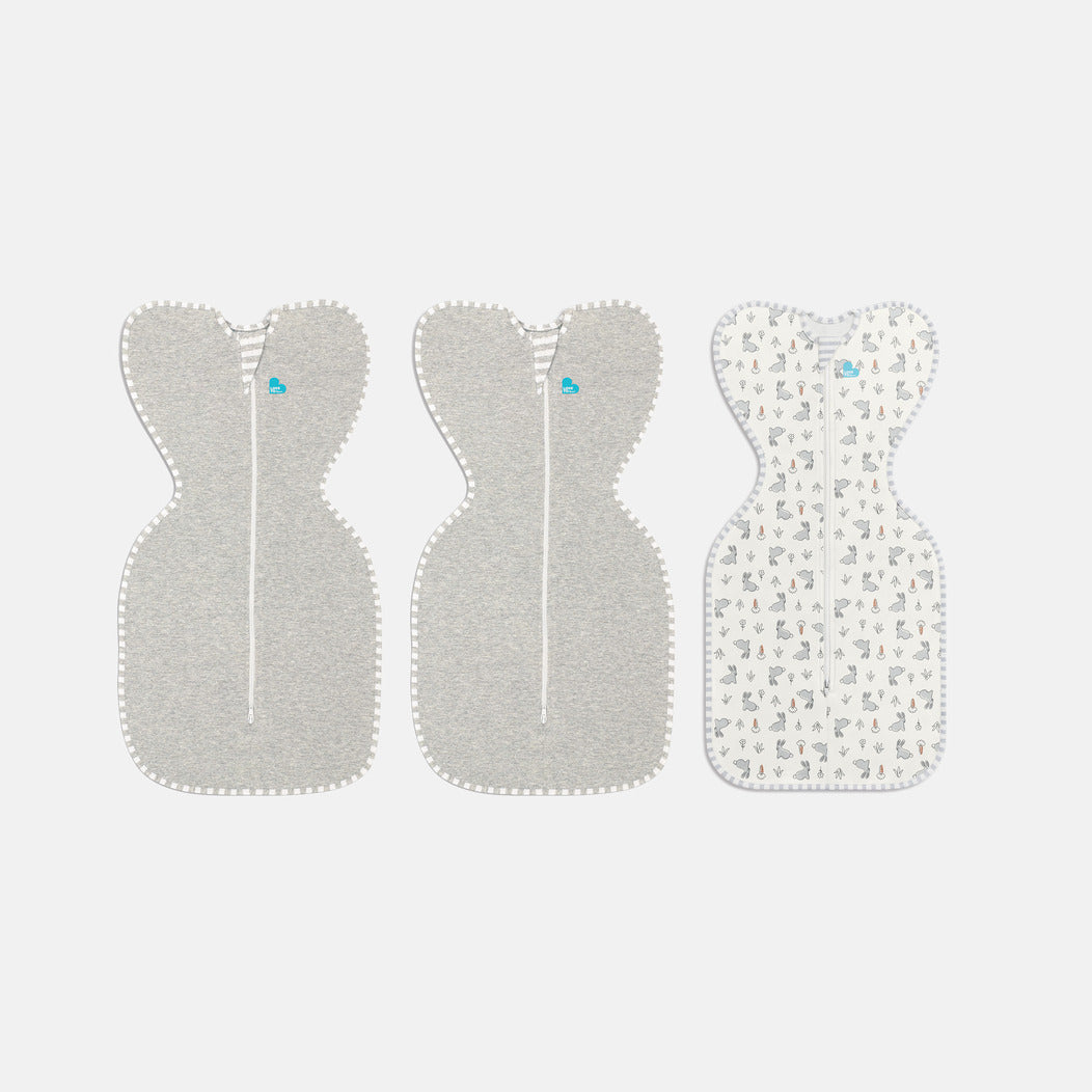 Swaddle Up™ Starter Pack 1.0 TOG (20-24°C) Grey Bunny Original Cotton