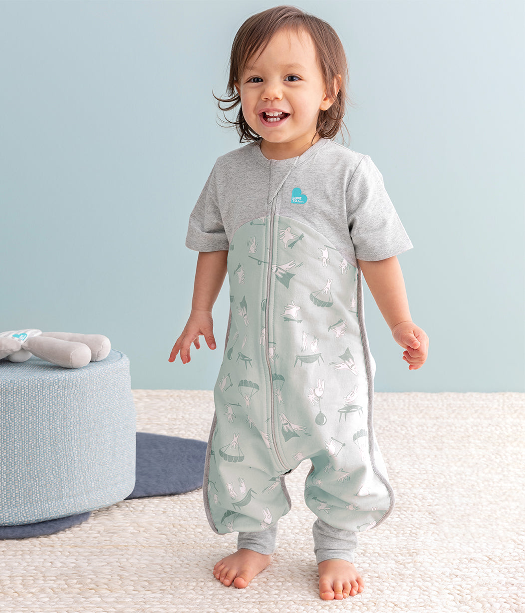 Sleep Suit Short Sleeve 1.0 TOG (20-24°C) Green Daredevil Organic Cotton Fleece