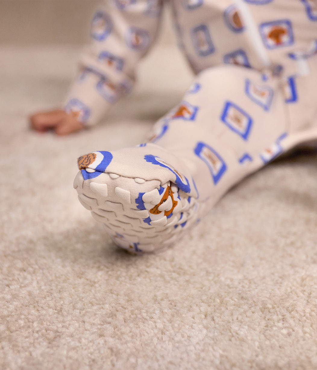 Sleep Suit Long Sleeve 1.0 TOG Original Cotton Tan Puppy Portrait