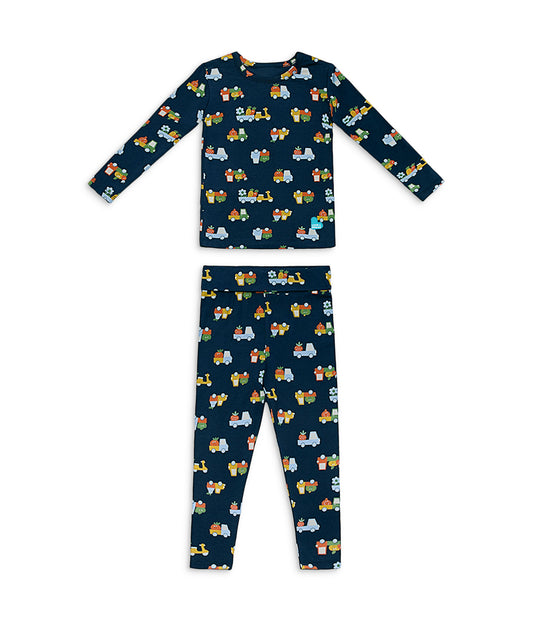 Kids Pyjama Set Long Sleeve Viscose from Bamboo Navy Veggie Delivery