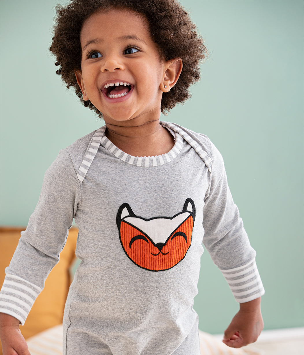 Self-Soothing Footless Romper Orange Lyric The Fox™ Cotton