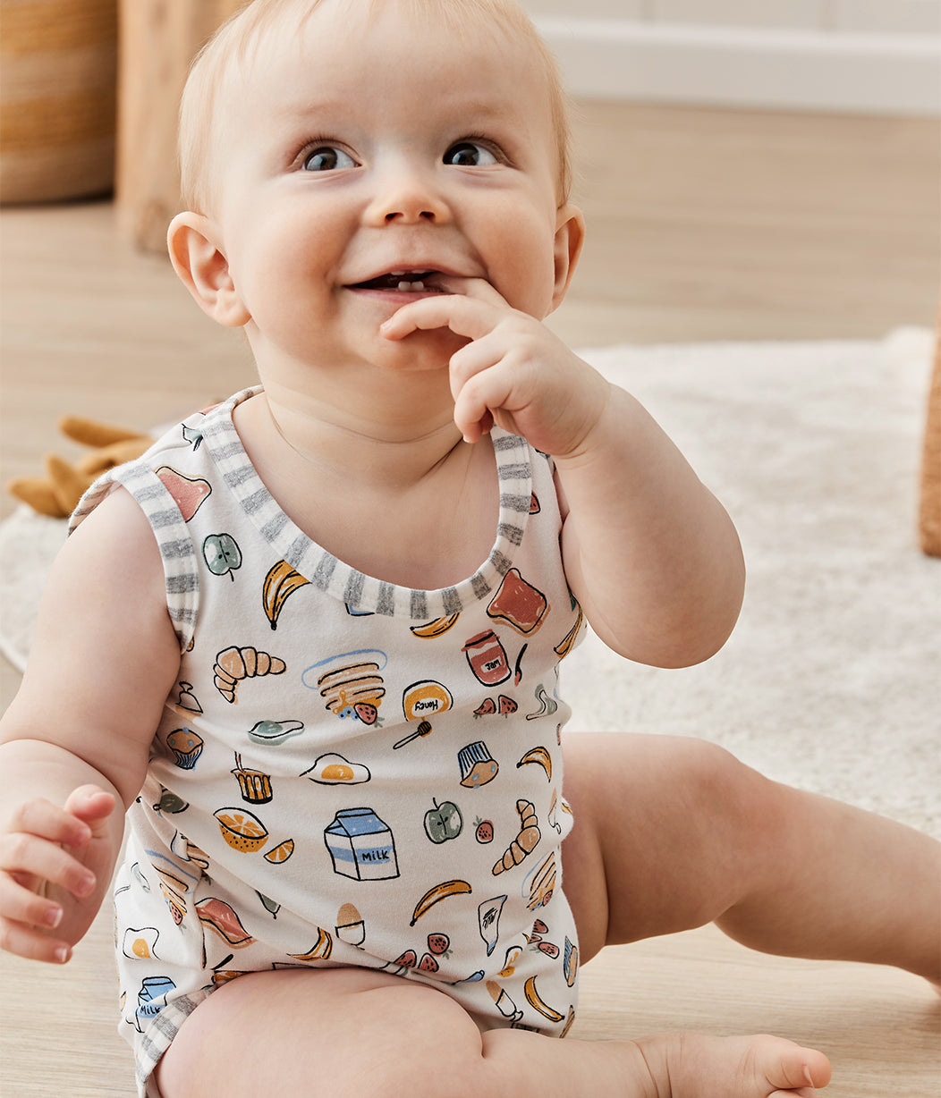 Sleeveless Bodysuit Breakfast White