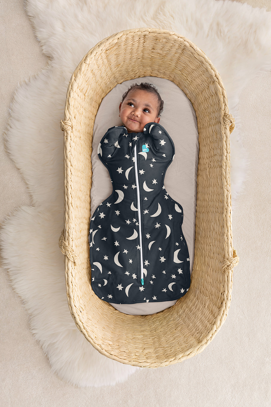 Swaddle Up™ 1.0 TOG (20-24°C) Charcoal Big Sky Original Cotton