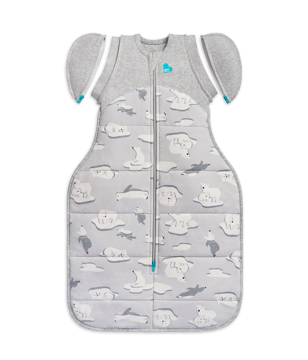 Swaddle Up™ Transition Bag 3.5 TOG (14-16°C) Grey South Pole Quilted Cotton