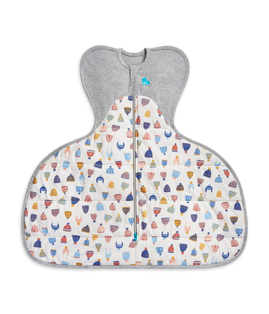 Swaddle Up™ Hip Harness 2.5 TOG Cotton White Happy Hats