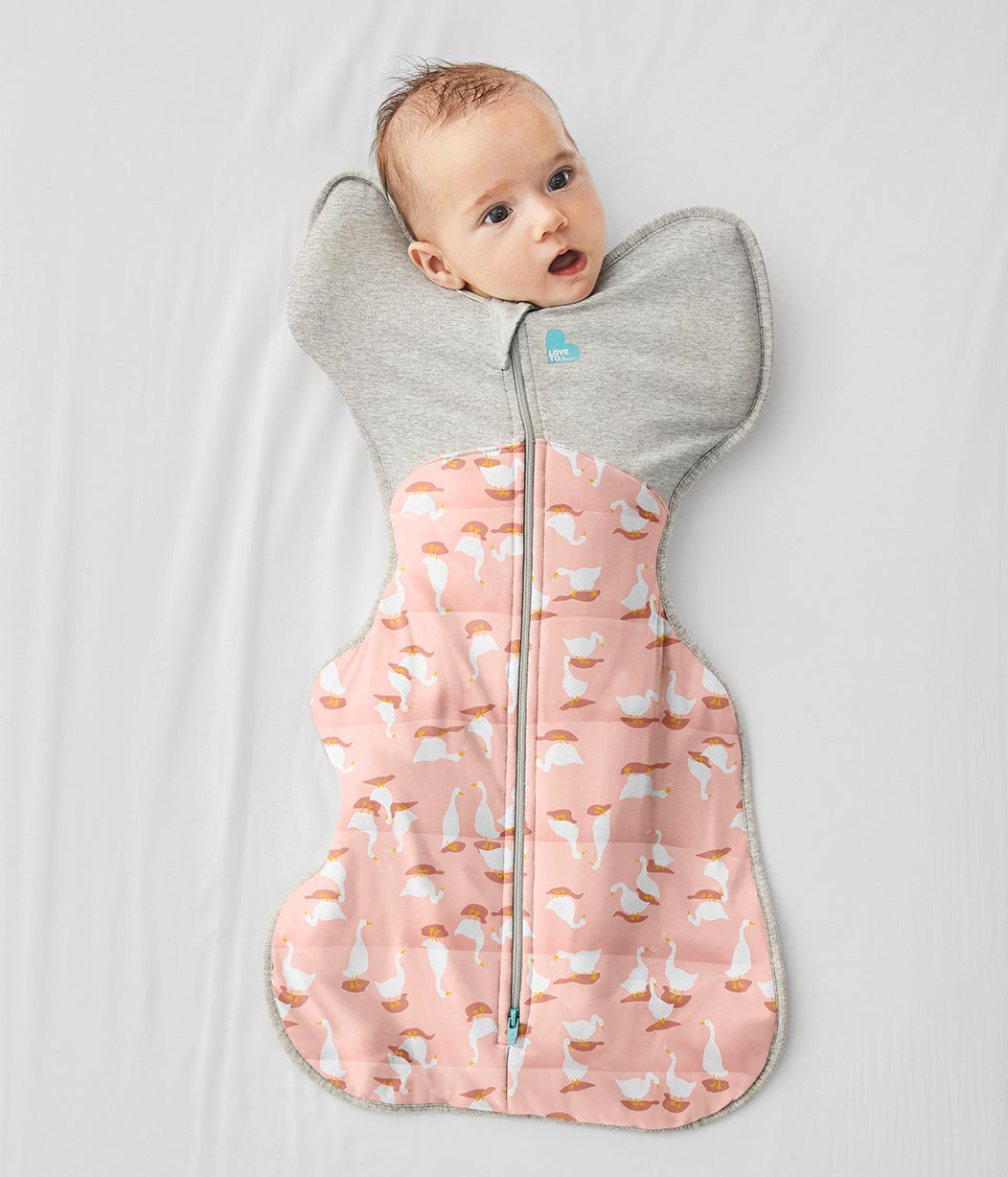 Swaddle Up™ 2.5 TOG (16-20°C) Dusty Pink Silly Goose Quilted Cotton