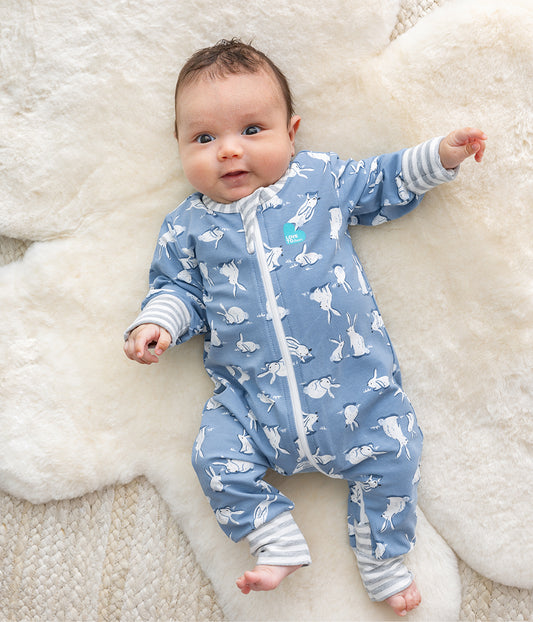 Footless Romper Cotton Blue Cottontail