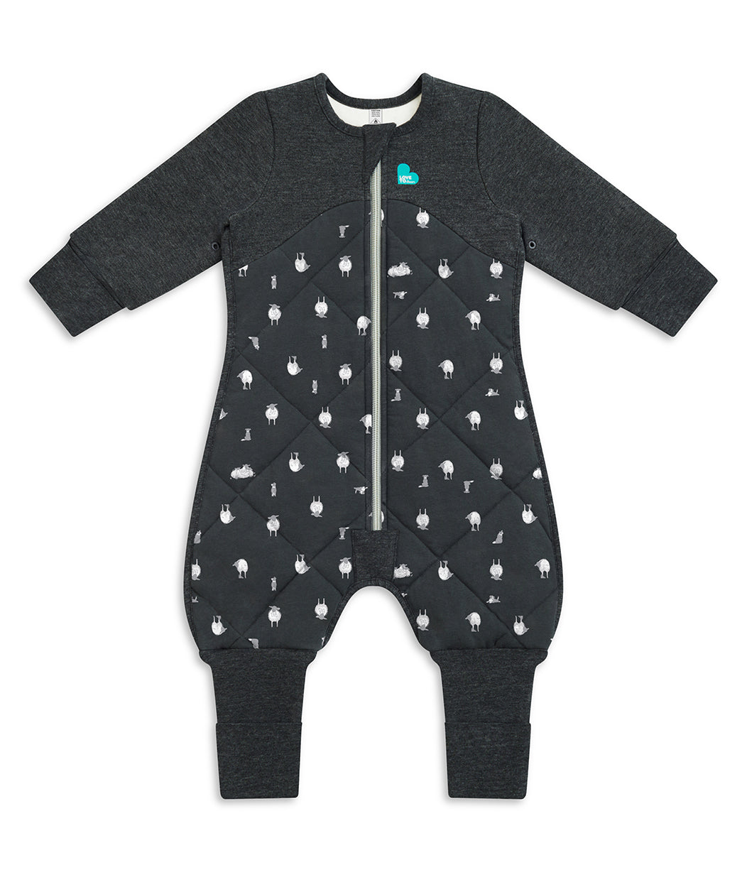 Sleep Suit 2.5 TOG (16-20°C) Charcoal Lamb's Best Friend Quilted Organic Cotton/Filling 30% Merino Wool