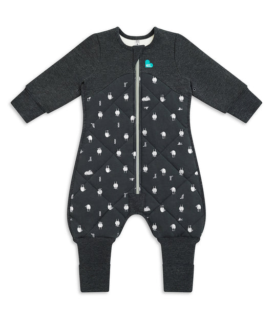 Sleep Suit Long Sleeve 2.5 TOG Organic Cotton/Merino Wool Charcoal Lamb's Best Friend