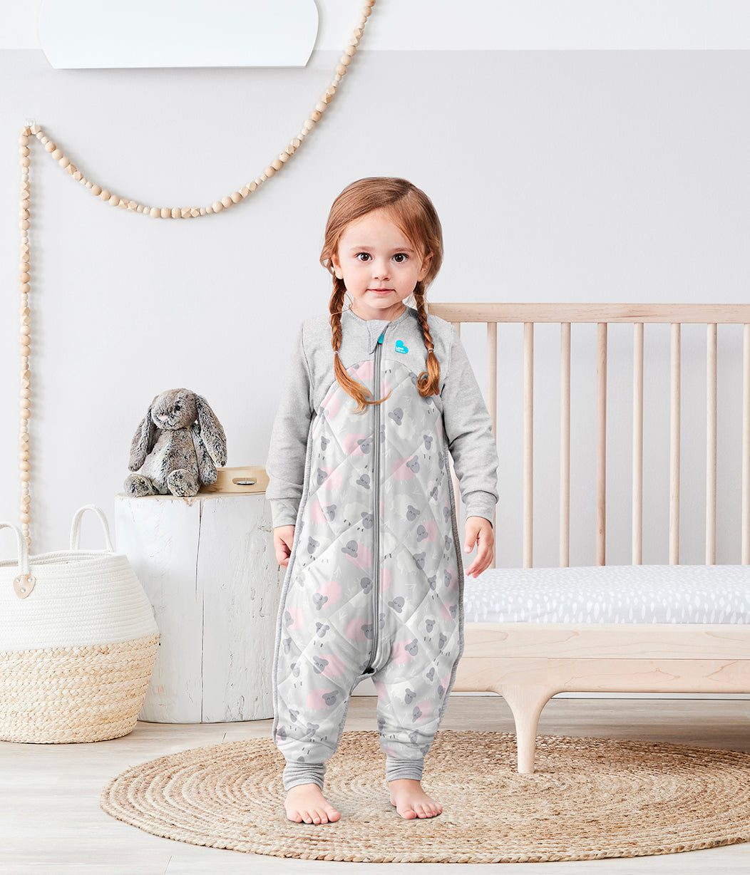 Sleep Suit 2.5 TOG (16-20°C) Rose Sheep Quilted Organic Cotton/Filling 10% Merino Wool