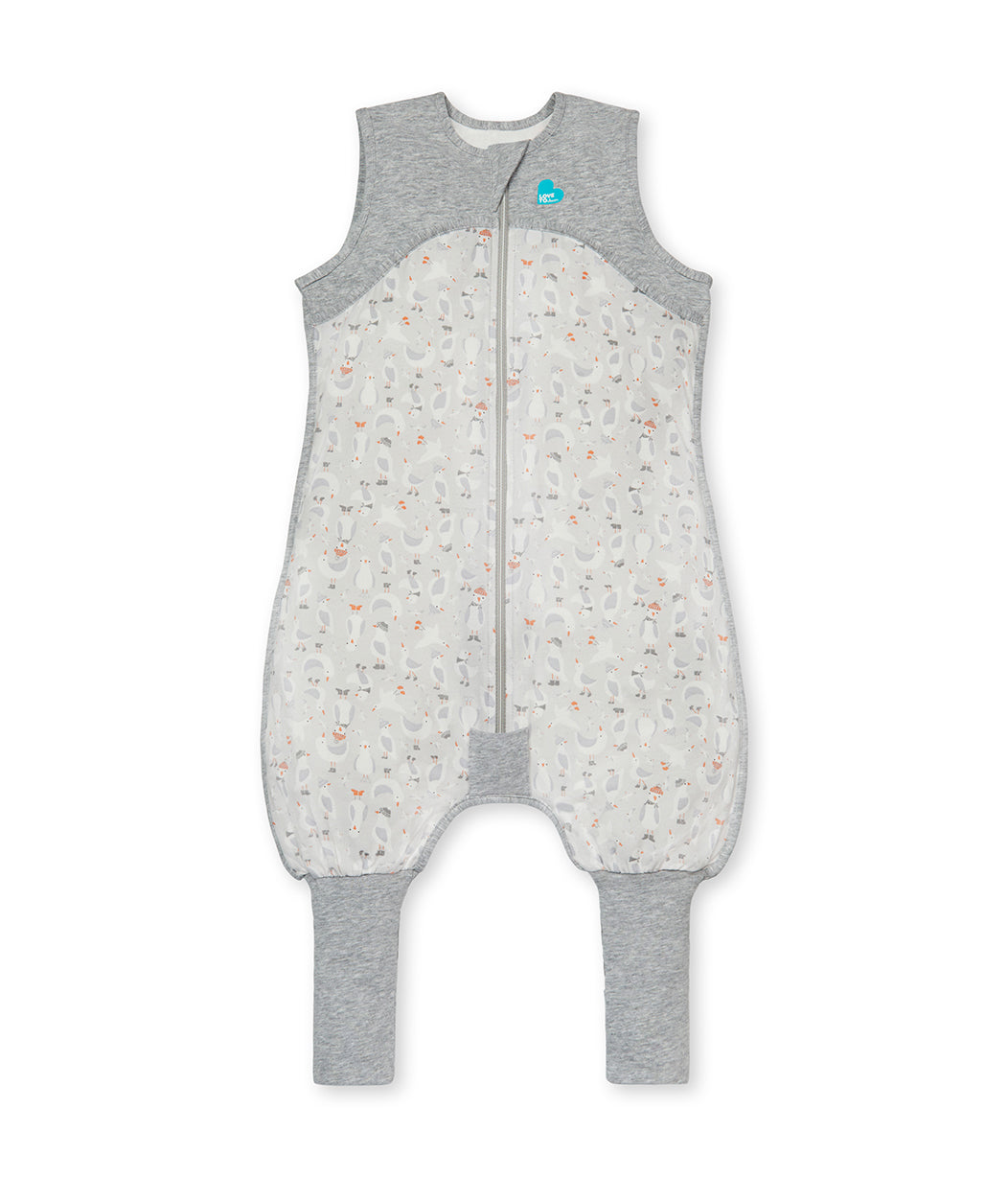 Organic Sleep Suit 0.2 TOG Grey Seagulls