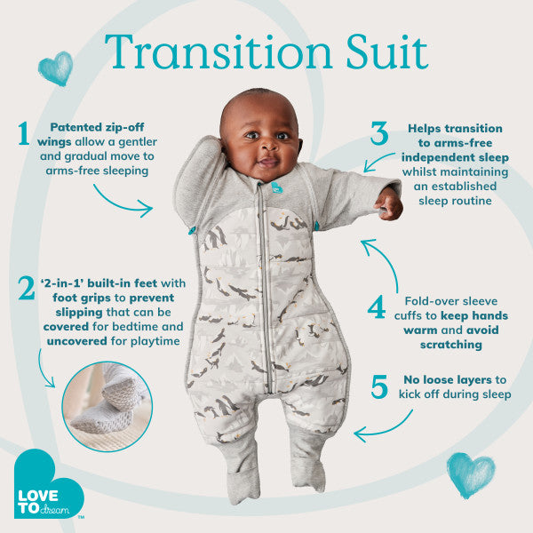 Swaddle Up™ Transition Suit 0.2 TOG (24-27°C) White Cotton