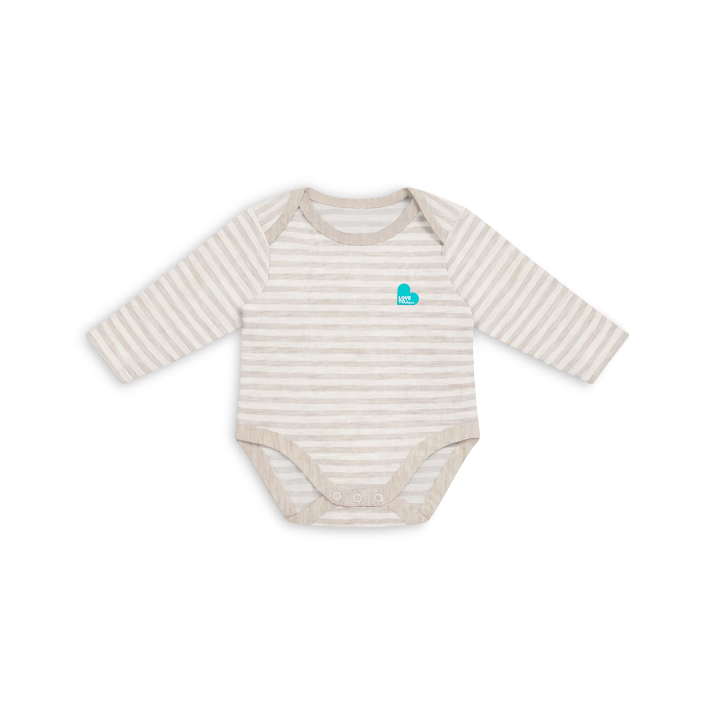 Bodysuit Long Sleeve Merino Oatmeal Stripe