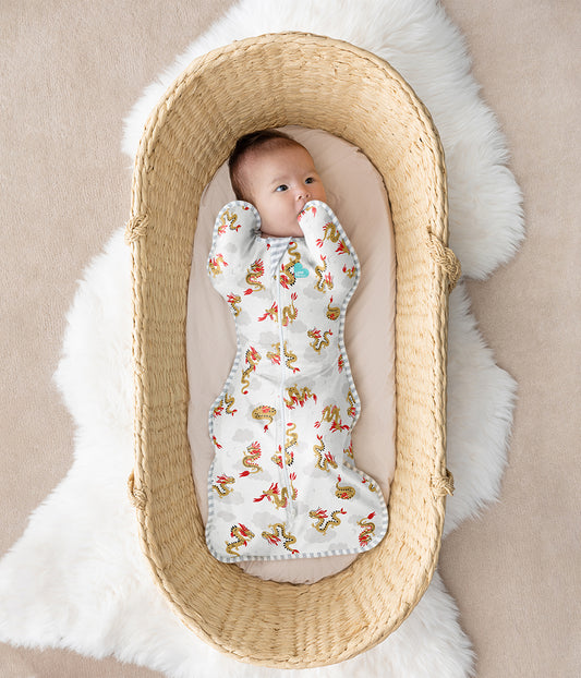 Swaddle Up™ 1.0 TOG Cotton White Dragon