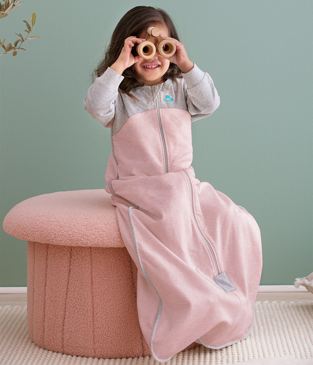 Sleep Bag Long Sleeve 1.0 TOG (20-24°C) Rose Organic Cotton Fleece