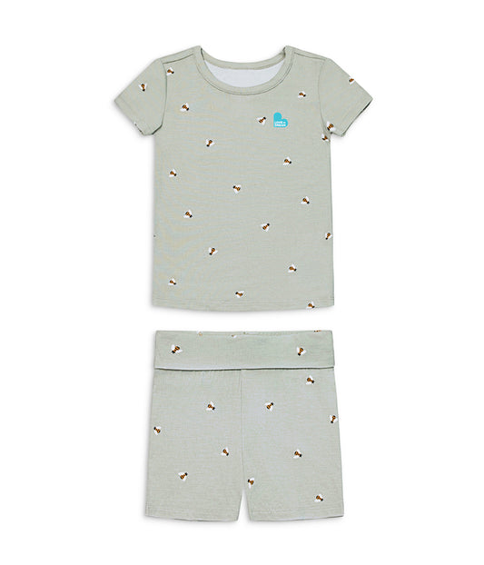 Kids Pyjama Set Short Sleeve Viscose from Bamboo Olive Bees