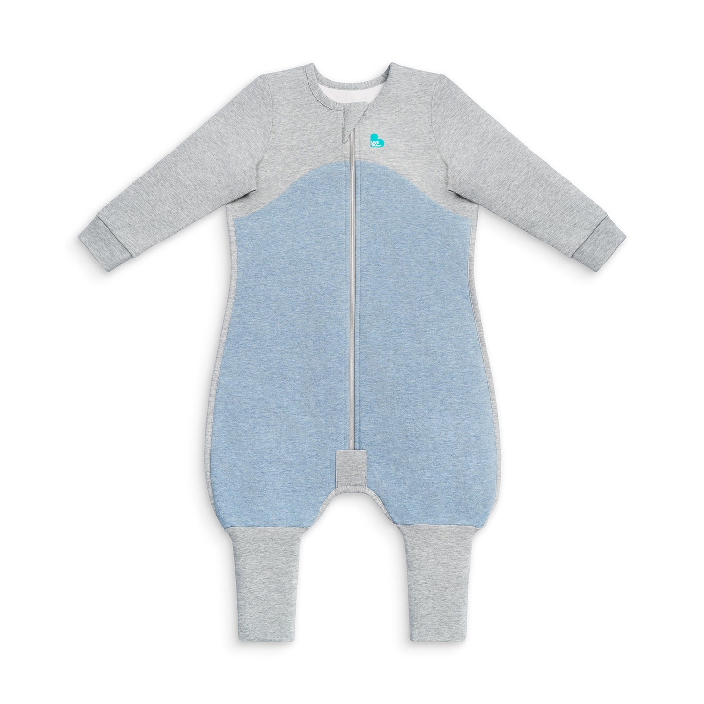 Sleep Suit Long Sleeve 1.0 TOG (20-24°C) Dusty Blue Organic Cotton Fleece