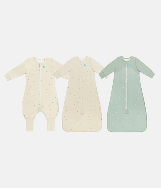 Sleep Suit & Bag Bundle | 1.5 TOG | Oatmeal Twigs | Olive Twigs