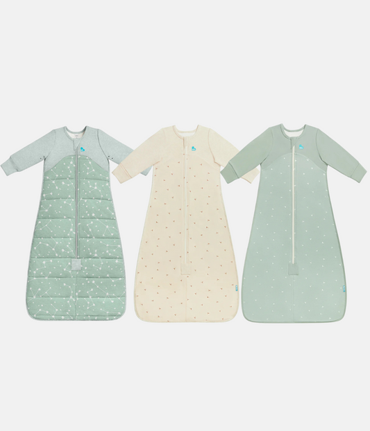 Sleep Bag Bundle | 1.5 | 2.5 TOG | Olive Stellar | Oatmeal Twigs | Olive Twigs