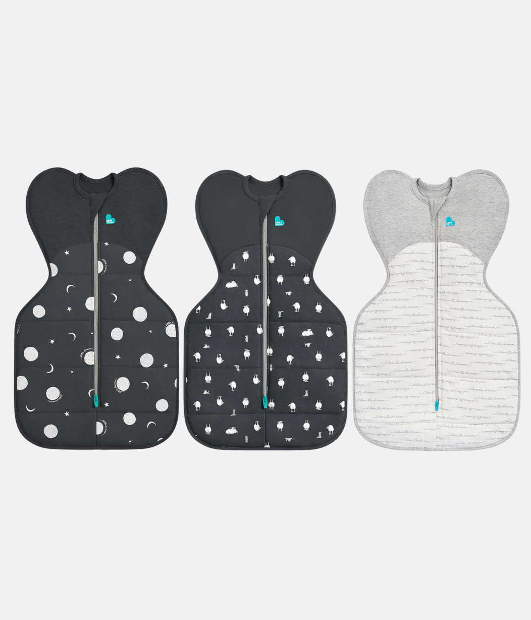 Swaddle Up Starter Bundle | 2.5 TOG | Charcoal Little Dreamer | White Dreamer | Charcoal Lamb