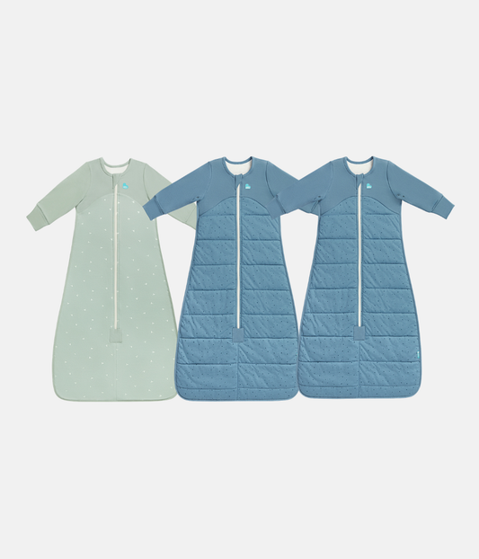 Sleep Bag Bundle | 1.5 | 2.5 TOG | Olive Twigs | Blue Pebbles 2