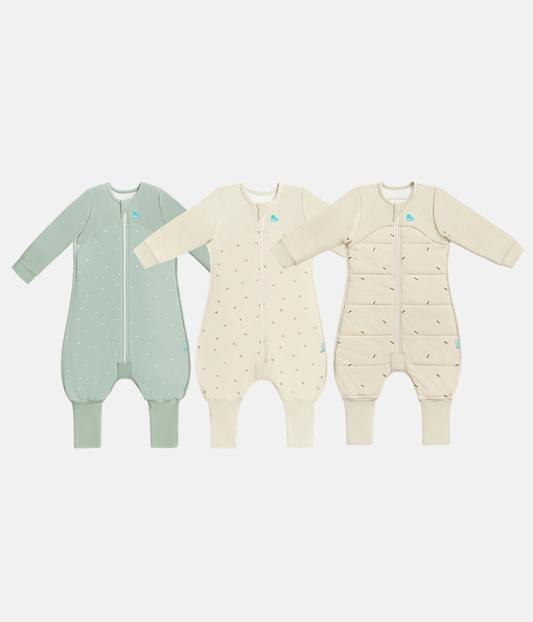 Sleep Suit Bundle | 1.5 | 2.5 TOG | Olive Twigs | Oatmeal Twigs | Oatmeal Bees