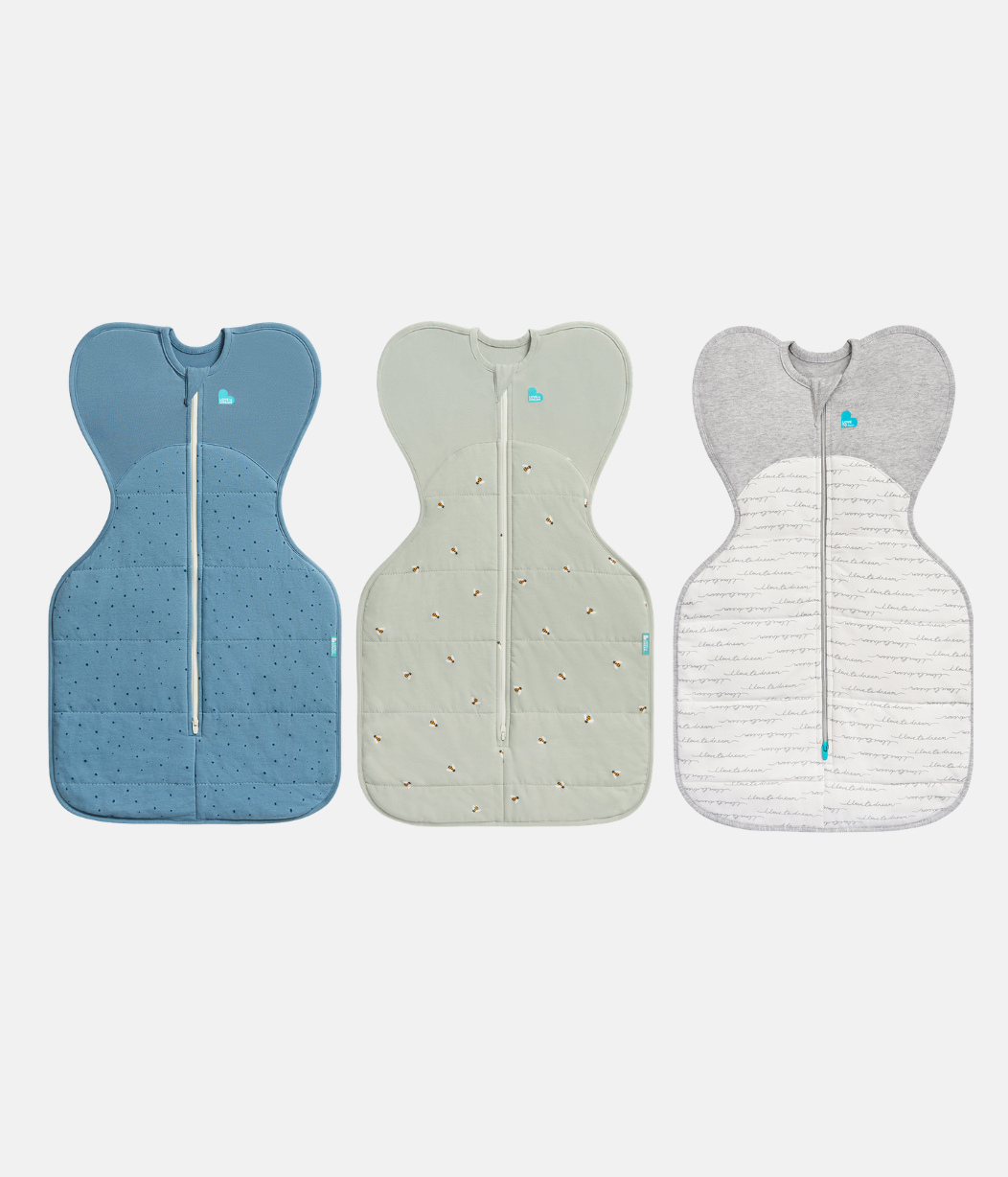 Swaddle Up Starter Bundle | 2.5 TOG | Blue Pebbles | Olive Bees | White Dreamer