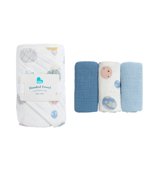 Baby Bath Bundle | Blue Rocket | White Rocket