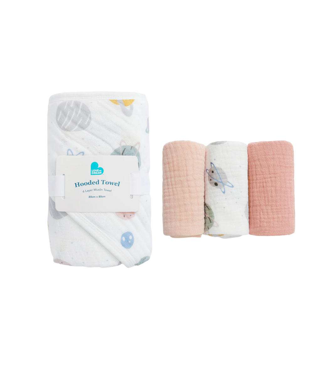 Baby Bath Bundle | Blush Rocket | White Rocket