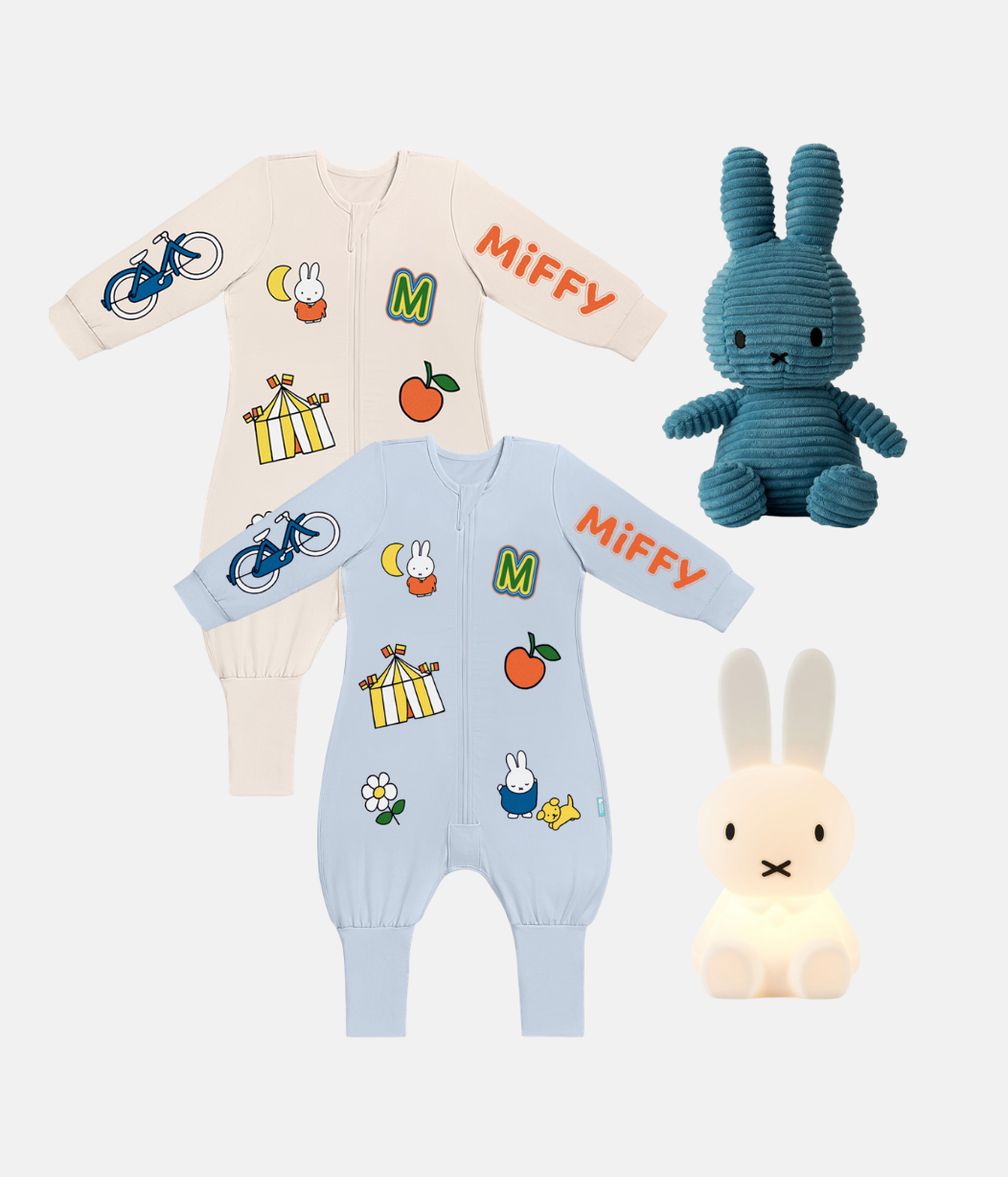 Miffy Ultimate Toddler Gift Bundle | Sleep Suit | Birch | Blue | Toy Blue | Miffy Bundle of Light