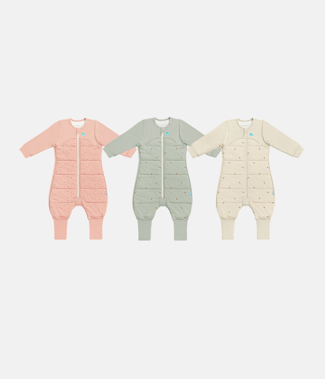 Sleep Suit Bundle | 2.5 TOG | Rose Pebbles | Olive Bees | Oatmeal Bees