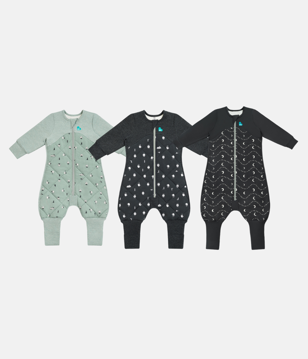 Sleep Suit Bundle 2.5|1.5 TOG Merino Green Lambs Best Friend Charcoal Lambs Best Friend Charcoal Moon