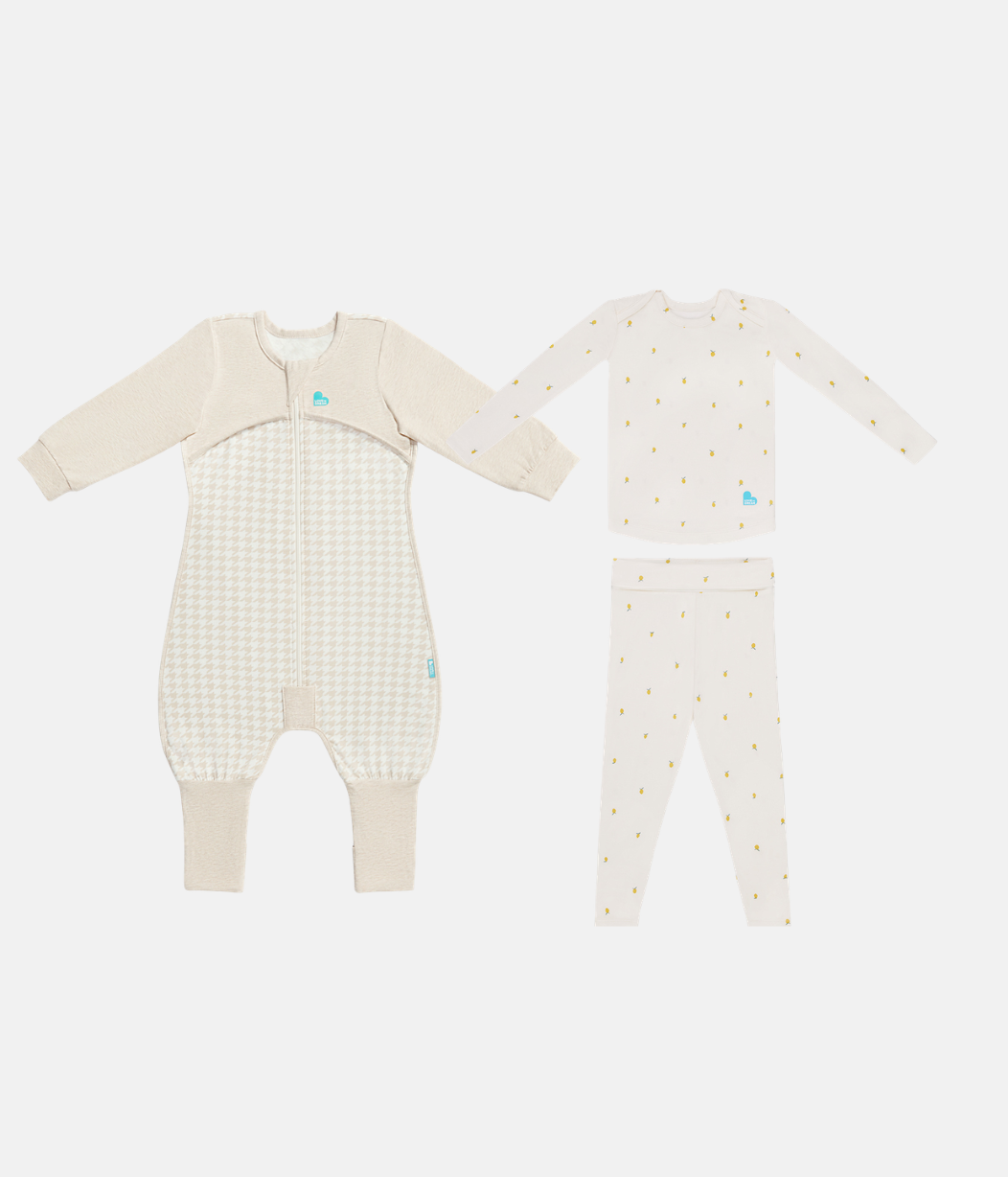 Sleep Suit & Pyjama Bundle | 1.0 TOG | Houndstooth | Lemons