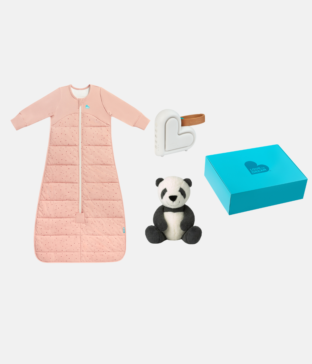 Toddler Gift Bundle | Sleep Bag 2.5 TOG | Sleep Machine | Plush Toy | Rose Pebbles with Box