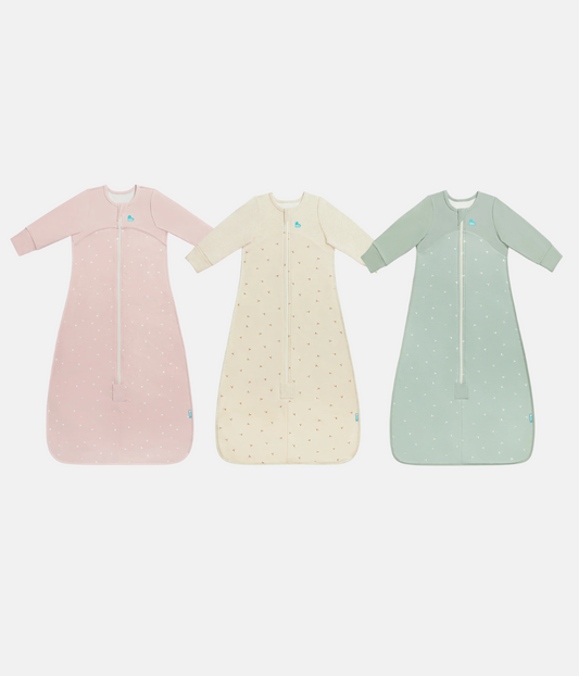 Sleep Bag Bundle 1.0 | 1.5 TOG | Pink Twinkle | Oatmeal Twigs | Olive Twigs