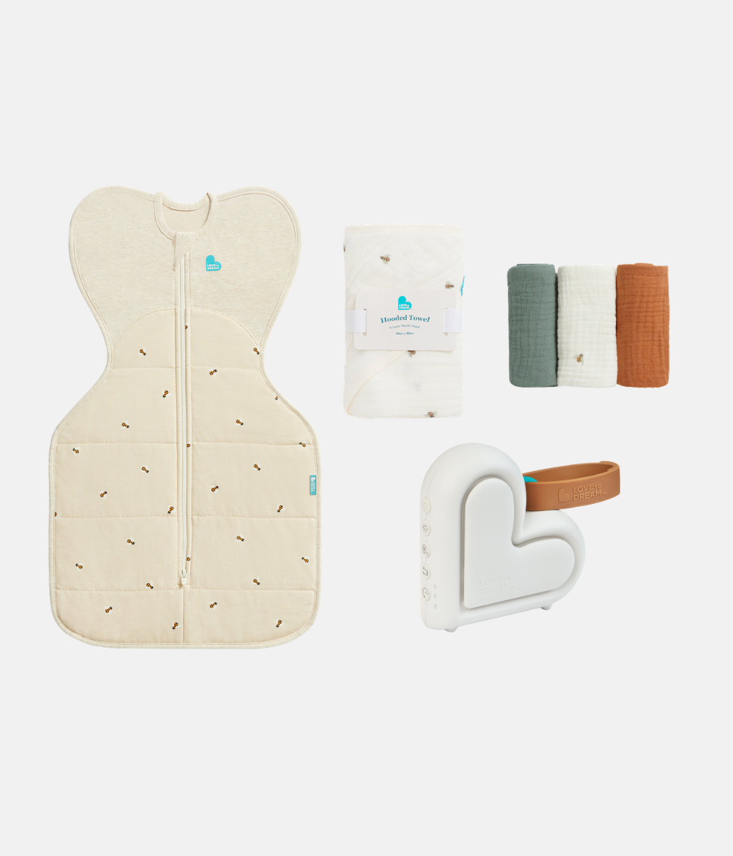 Newborn Essentials Bundle | Swaddle Up 2.5 TOG | Sleep Machine | Towel | Wash Cloth