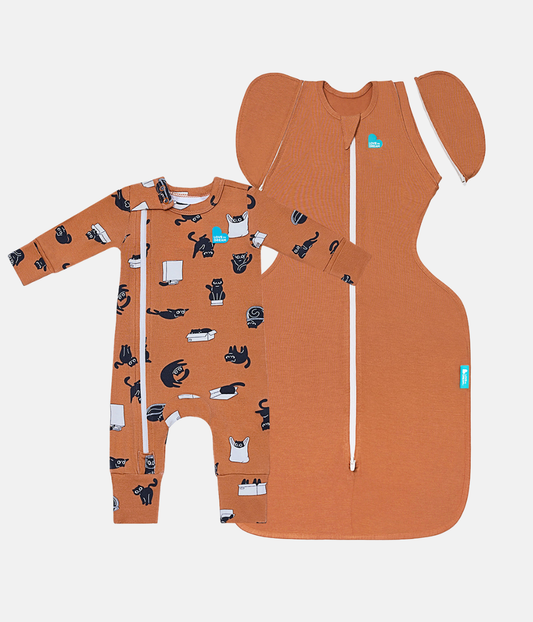 Transition Bag & Romper Bundle | 1.0 TOG | Hazel | Black Cat