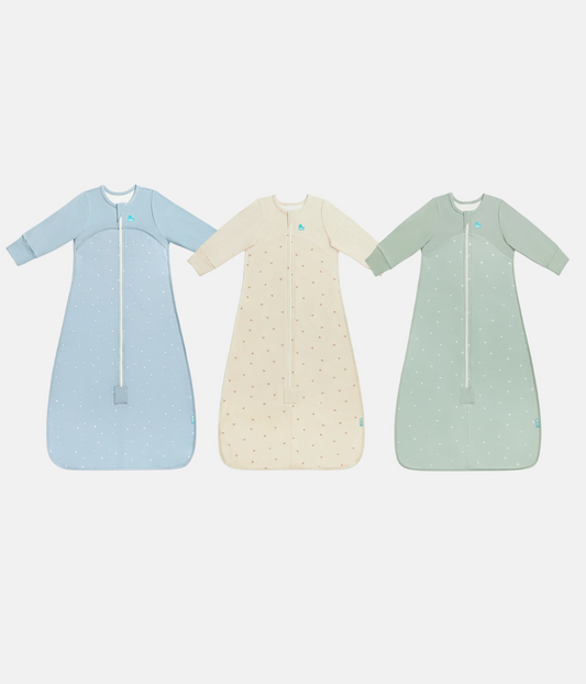 Sleep Bag Bundle 1.0 | 1.5 TOG | Blue Twinkle | Oatmeal Twigs | Olive Twigs