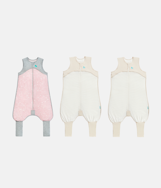 Sleep Suit Bundle | 0.2 TOG | Rose Stellar | Tan Breton Stripe