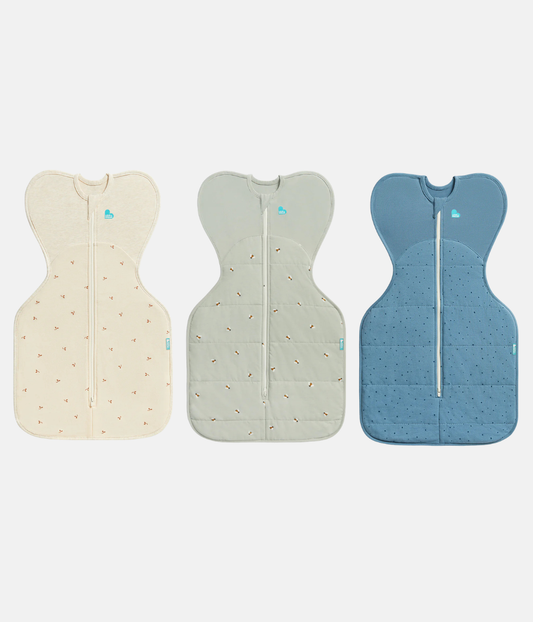 Swaddle Up Starter Bundle | 1.5 | 2.5 TOG | Oatmeal Twigs | Olive Bees | Blue Pebbles